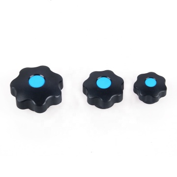 Seven Star Clamping Knob with Black Star Shaped Handle and Iron Galvanized Screw