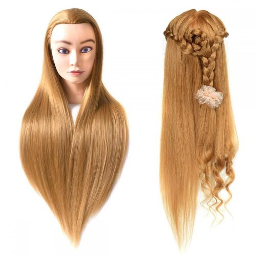 100% SYNTHETIC FIBER LIGHT BROWN COLOR MANNEQUIN HEAD FOR HAIRDRESSING PRATISE