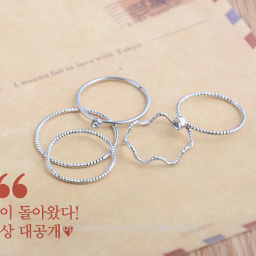 TR6930-10 5 pieces Set the brightness of cute Chic style crystal rhinestone midi fist finger joint ring