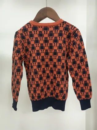BOY'S ROBOTJACQUARD COTTON SWEATER