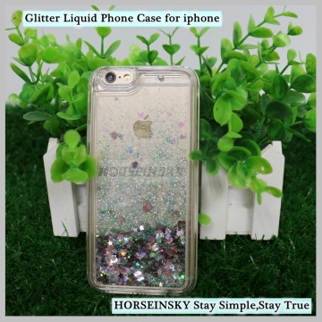 Glitter Heart Liquid Case Hard PC Back Cover for iPhone 7 7 plus
