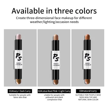 Double Head Highlighter Concealer Stick for Contouring and Shadow
