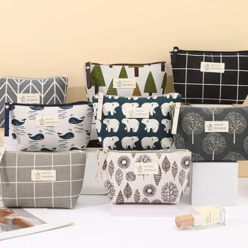 Multi-Function Canvas Makeup Bag - Travel Organizer Pouch with Zipper