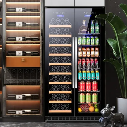 Beverage Cooler with Large Capacity and Dual Zone Refrigerator