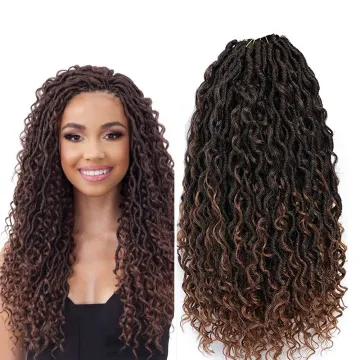 New Goddess Locs Crochet Hair Red River Faux Locs Crochet Hair with Curly Ends Synthetic River Locs Hair Extension