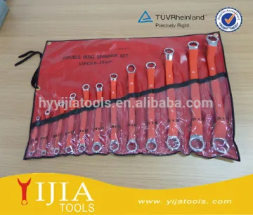 12pcs double ring spanner set with dripping handle