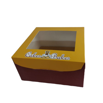 Bespoke Flap Lid Cardboard Boxes with Magnetic Closure and PVC Window for Cakes