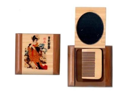 Bamboo cosmetic mirror bamboo decorative box bamboo-sided mirror bamboo crafts gifts