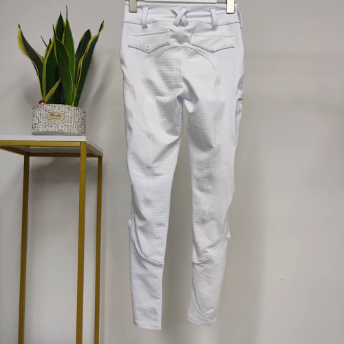 White Classic Button Equestrian Breeches