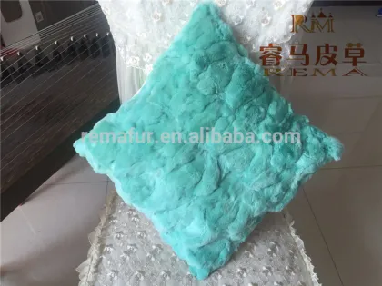 100%Good quality rex rabbit fur pillow/pilloe cover