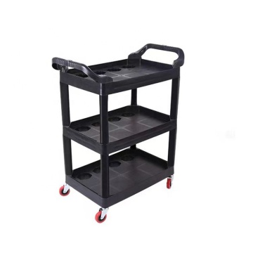Multi-Function Plastic Rolling Storage Cart with Bucket and Wheels