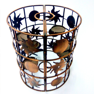 Metal Round Sun And Moon With Five Cups Candle Holder