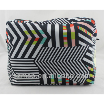 colorful strip printing nylon function message storage bag, documents save bag