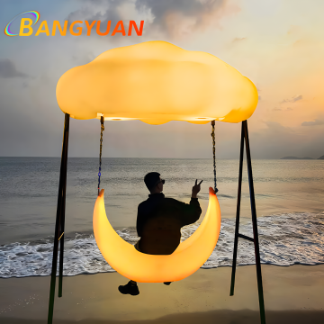 Crescent Moon Shaped Patio Swing for Outdoor Garden & Park Decor