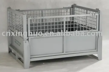 foldable and stackable wire mesh container