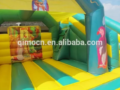 Kids Inflatable Jumping Castles , Robin Hood theme Inflatable bouncy castle with slide