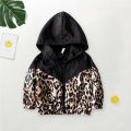 1-7Years Toddler Kid Baby Girl Boy Jacket Leopard Patchwork Hooded Coat Autumn Outwear