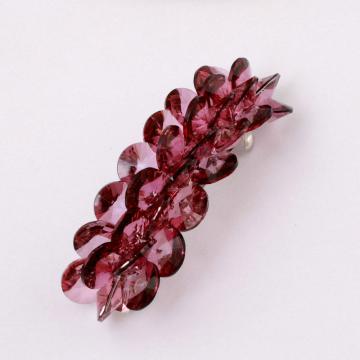 imitation rhodium Fashion hair clip with Swarovski crystal and stone