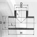 DinPn16 Abastecimento de Água Upvc Thread Tee Steel Ring