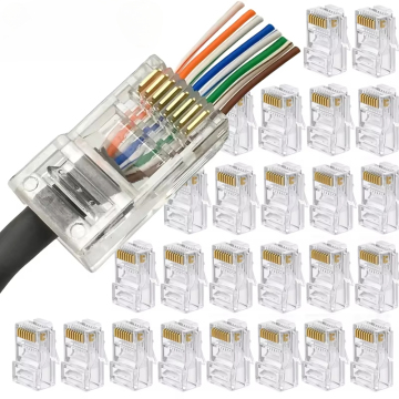 RJ45 CAT6 CAT5E passerar genom anslutningar
