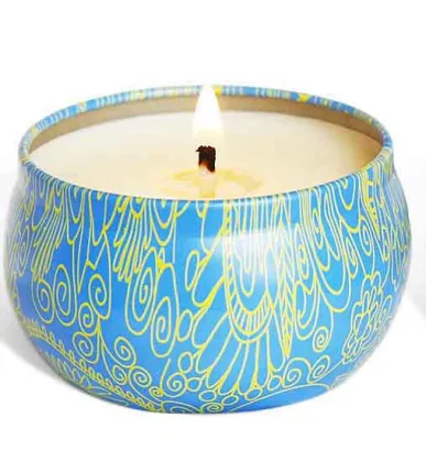 Soy wax tin candle gold candles
