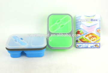 36144 600 ML+300ML Collapsible Silicone Lunch Box