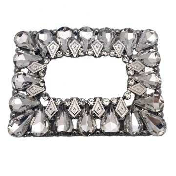 Boucle de chaussure quadrangulaire de haute qualité avec pierre