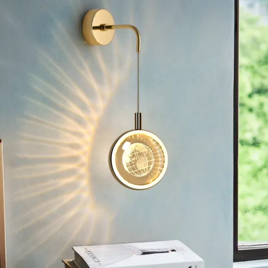 Metal LED Wall Light with Acrylic Shade for Home and Hotel Decor