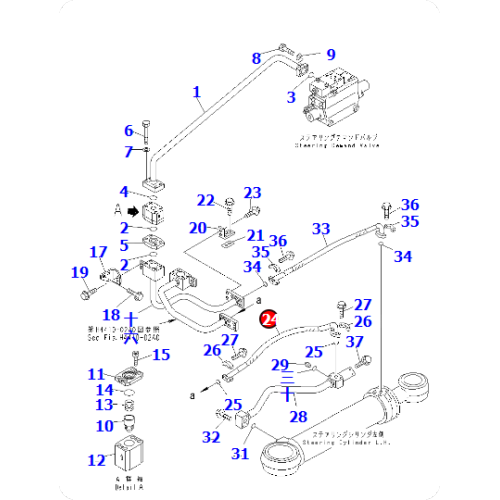 Loader WA800-3EO steering cylinder hose 427-62-25310