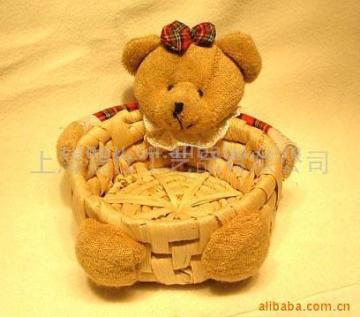 bear with basket cushion
