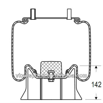 HENDRICKSON HA100001 natural rubber air spring/ 4156NP15 air suspension spring parts for OEM alloy piston