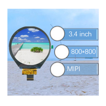 3.4 Inch TFT LCD 800*800 Resolution Display MIPI Interface Custom LCD Screen