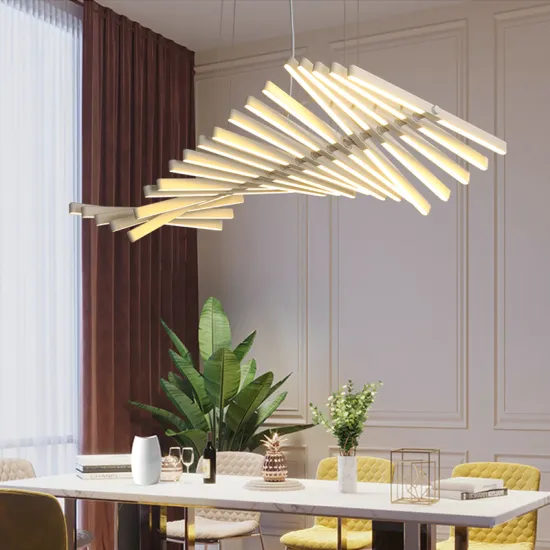 Modern Nordic Fishbone Acrylic White LED Pendant Light for Home, Office, and Hotel Chandeliers