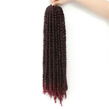 X-TRESS Ombre Red Pre Stretched PT Afro Crochet Braids Hair Bundle For Women Heat Resistant Synthetic Braiding Hair Extensions
