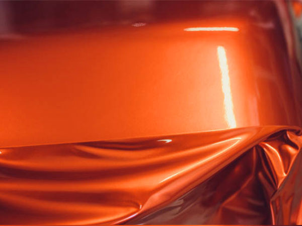 الخيال المعدني الذهب البرتقالي سيارة التفاف الفينيل