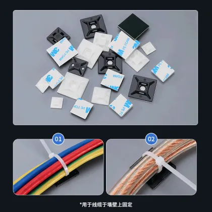 3M Self-Adhesive Cable Tie Mounts - Nylon Wire Holder Hooks