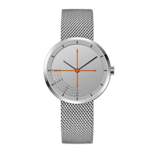 Unisex Minimalist Silber Uhr Mesh Strap