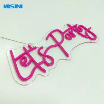Drop Shipping Custom Logo Let's Party LED Neon Signs Neon Light for Wall Bedroom Decor Birthday Wedding Party