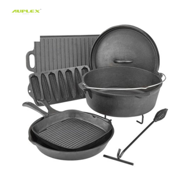Cast Iron Nonstick Cookout Pan Dutch Pot Cookware Set