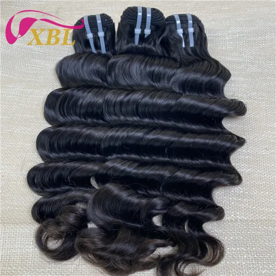 XBL Full End Human Hair Weave: Loose Deep Wave Burmese Top Raw Hair Bundles & Indian Unprocessed Virgin Human Hair Extensions