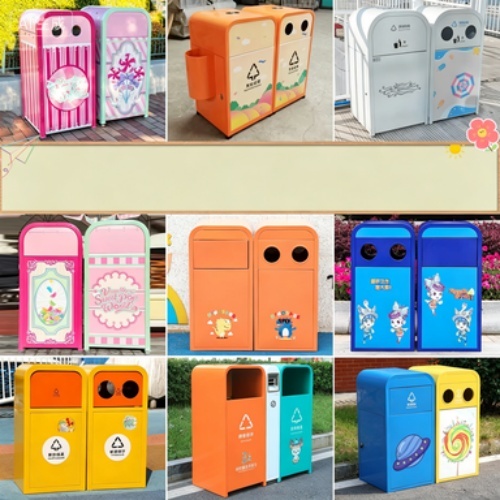 Custom Outdoor Cartoon Trash Can for Schools and Parks