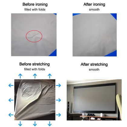 84 Inch High Brightness Reflective Projector Screen Fabric Cloth for Epson BenQ TD96 Home Projector