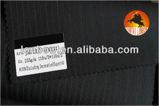 Super 160'S stripe all wool suits fabric