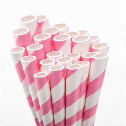 Decorative paper party straws