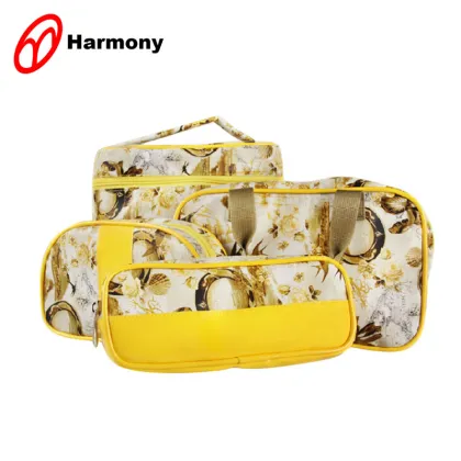 Beauty personalized yellow travel makeup bag cosmetic