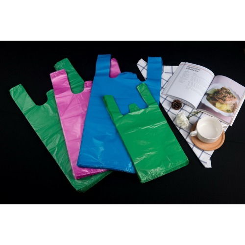 Promotional Poly Plastic T Shirt Bag Foldable Shopping Bag