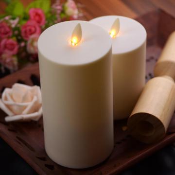 Flat Top Plastic Outdoor Flameless Waterproof Pillar Candles