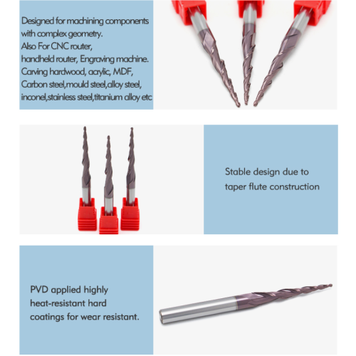 CNC-Hartmetall-Kegelkopf-Schaftfräser