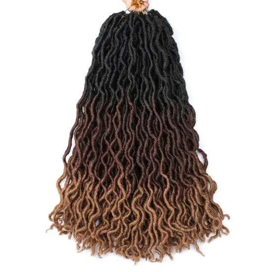 18inch Gypsy Locs Crochet Faux Nu Loc Wavy Goddess Boho Dreadlocks Twist Braiding Hair Extension Gypsy