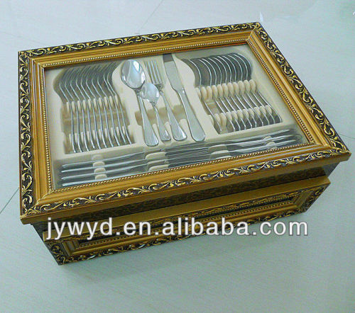 72pcs cutlery set wood case